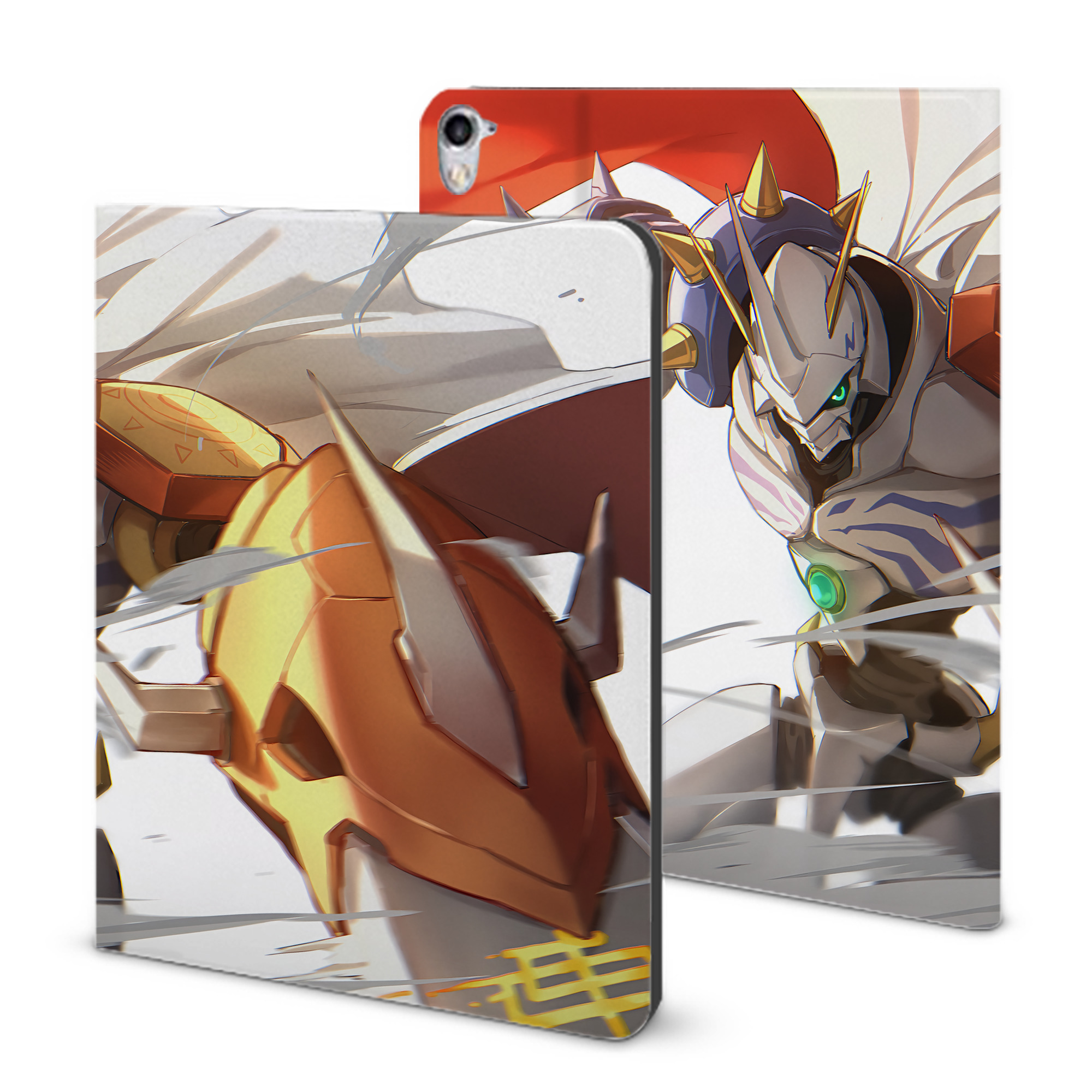 （画像用） Digimon デジタルモンスター/デジモン IPad ケース ブック型 PUレザー TPU 耐衝撃 軽量 薄型 ペン収納なし 全面保護 IPad 各モデル対応